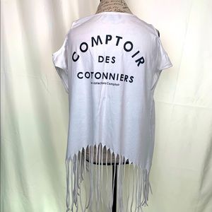 Othermix White Fringe Top Size L